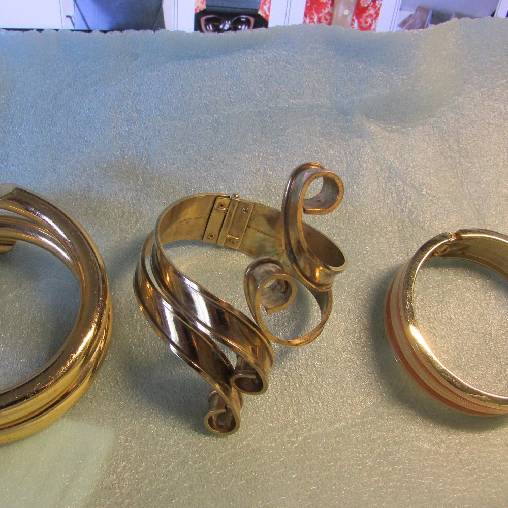 3 Costume Jewelry Cuff Bracelets